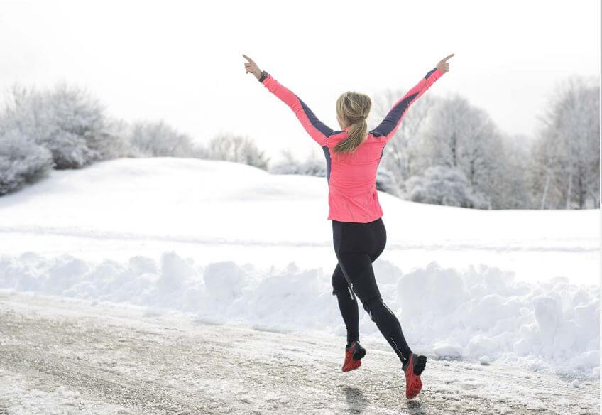 running in snow